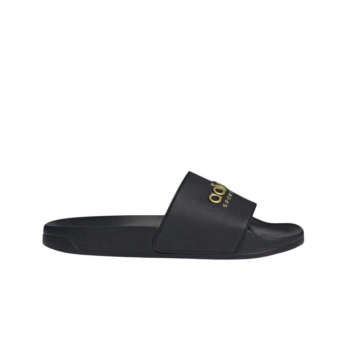 II0018 Adidas Adilette Shower Slides Core Black Matte Gold