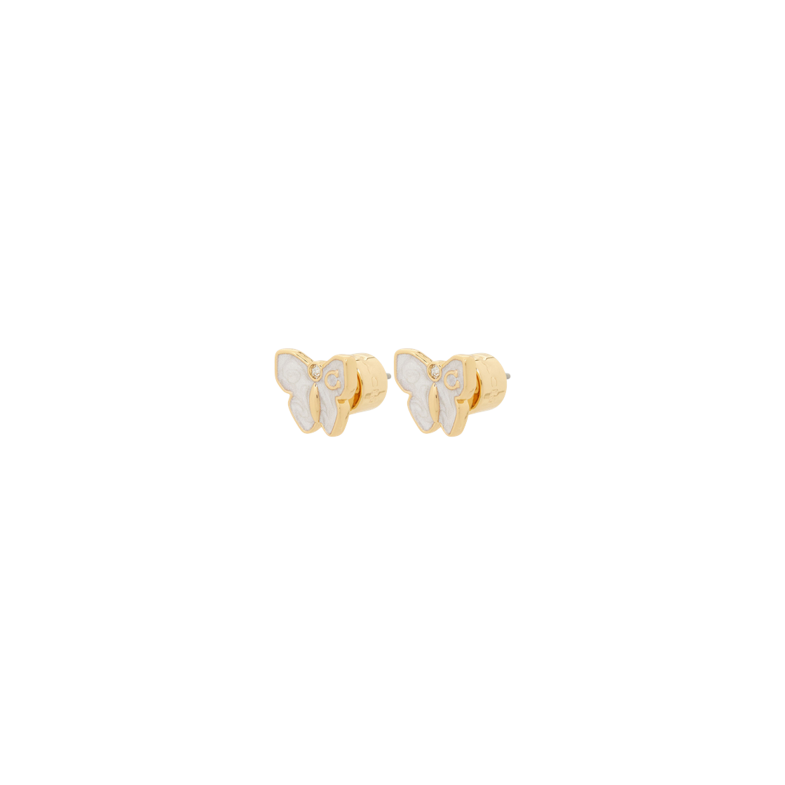 (W) 코치 시그니처 버터플라이 이어링 골드((W) Coach Signature Butterfly Earring Gold) - 1