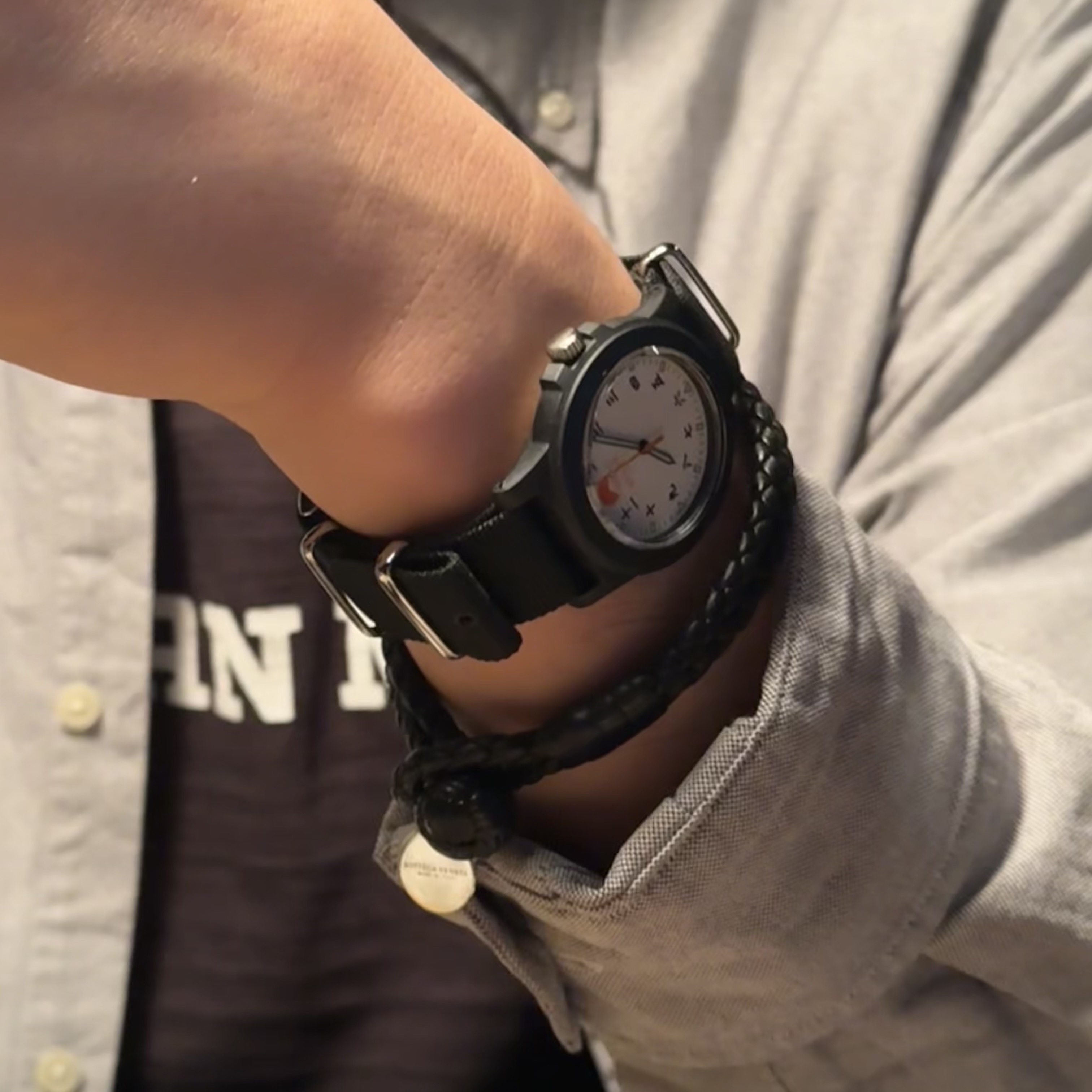 Beams Original Chinese Numerals Watch Black 착용 스타일