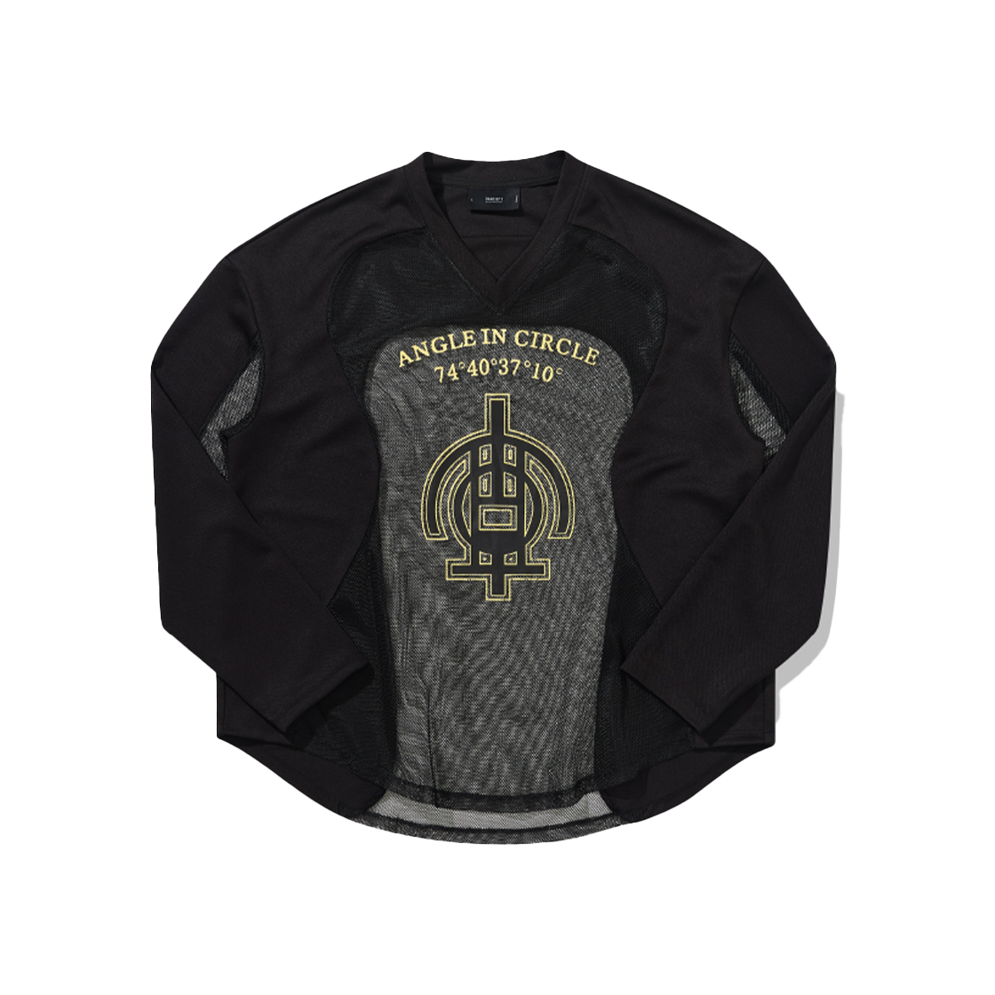 7440371_24AW_003_BK 7440-37-1 Logo Punching Mesh Long Sleeves Gray - 대표 이미지 #1