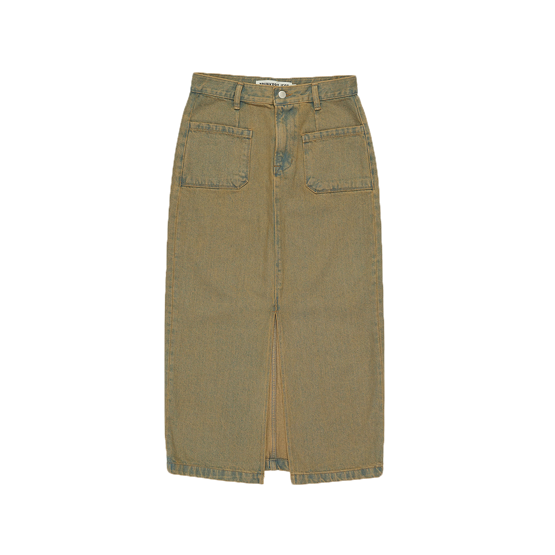 트렁크프로젝트 데님 막시 스커트 카키(TRUNKPROJECT Denim Maxi Skirt Khaki)