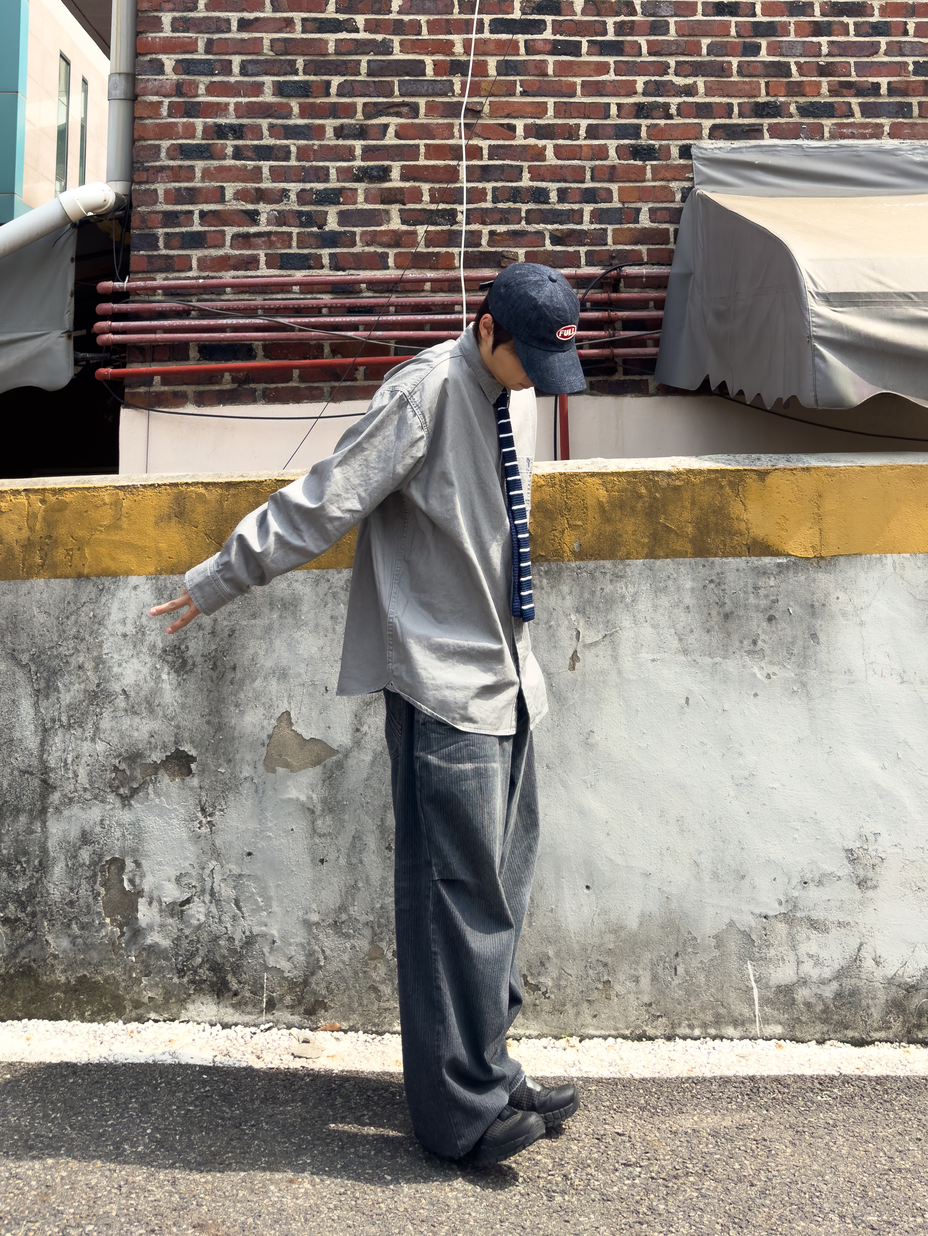 Fullcount Full Emblem Denim Baseball Cap Indigo Blue 착용 스타일 - 2