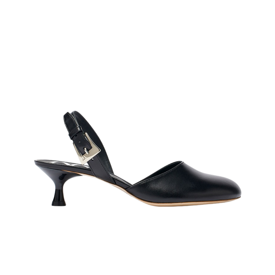 (W) 오픈 Yy 번 슬링백 힐 블랙((W) Open Yy Bun Slingback Heels Black)