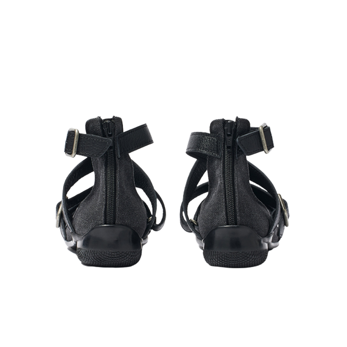 (W) 오픈 Yy 크로스 밴드 앵클 발레 플랫 블랙((W) Open Yy Cross Band Ankle Ballet Flats Black) - 3