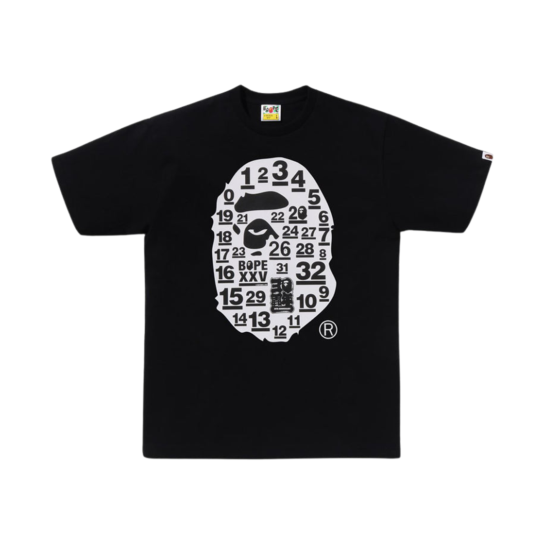 베이프 어 베이싱 에이프 32주년 빅 에이프 헤드 티셔츠 블랙(BAPE A Bathing Ape 32nd Anniversary Big Ape Head T-Shirt Black) - 1