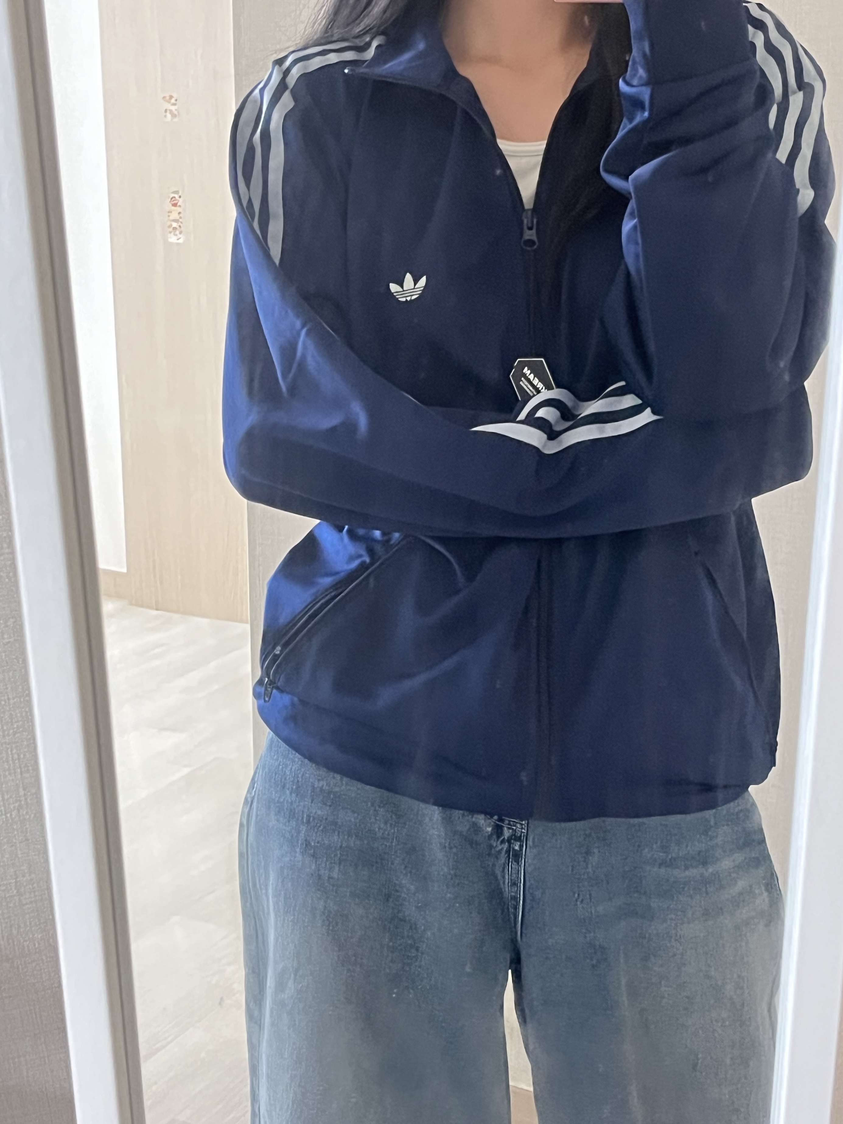 Adidas Originals Beckenbauer Track Jacket Night Indigo - KR Sizing 착용 스타일 - 2