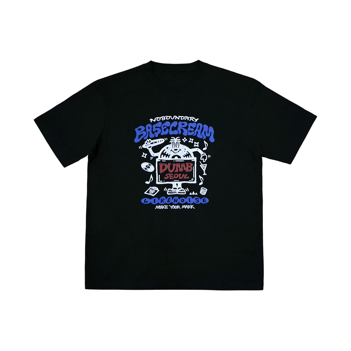 베이스크림 BCxGX2xDUMB 유니온 티셔츠 블랙(Basecream BCxGX2xDUMB Union Tee Black)