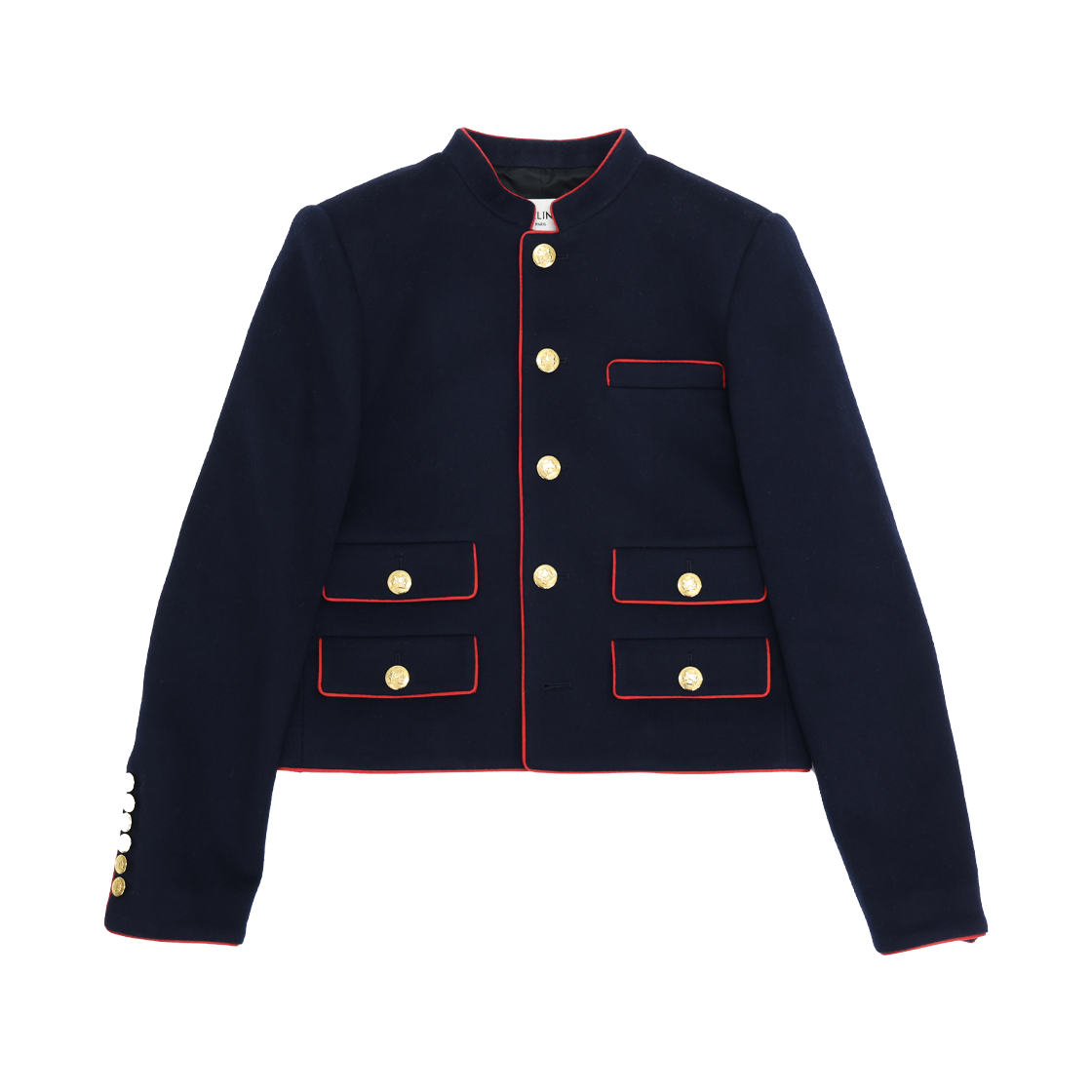 ITQ4NJ7O5AUU Celine Military Wool Jacket Navy