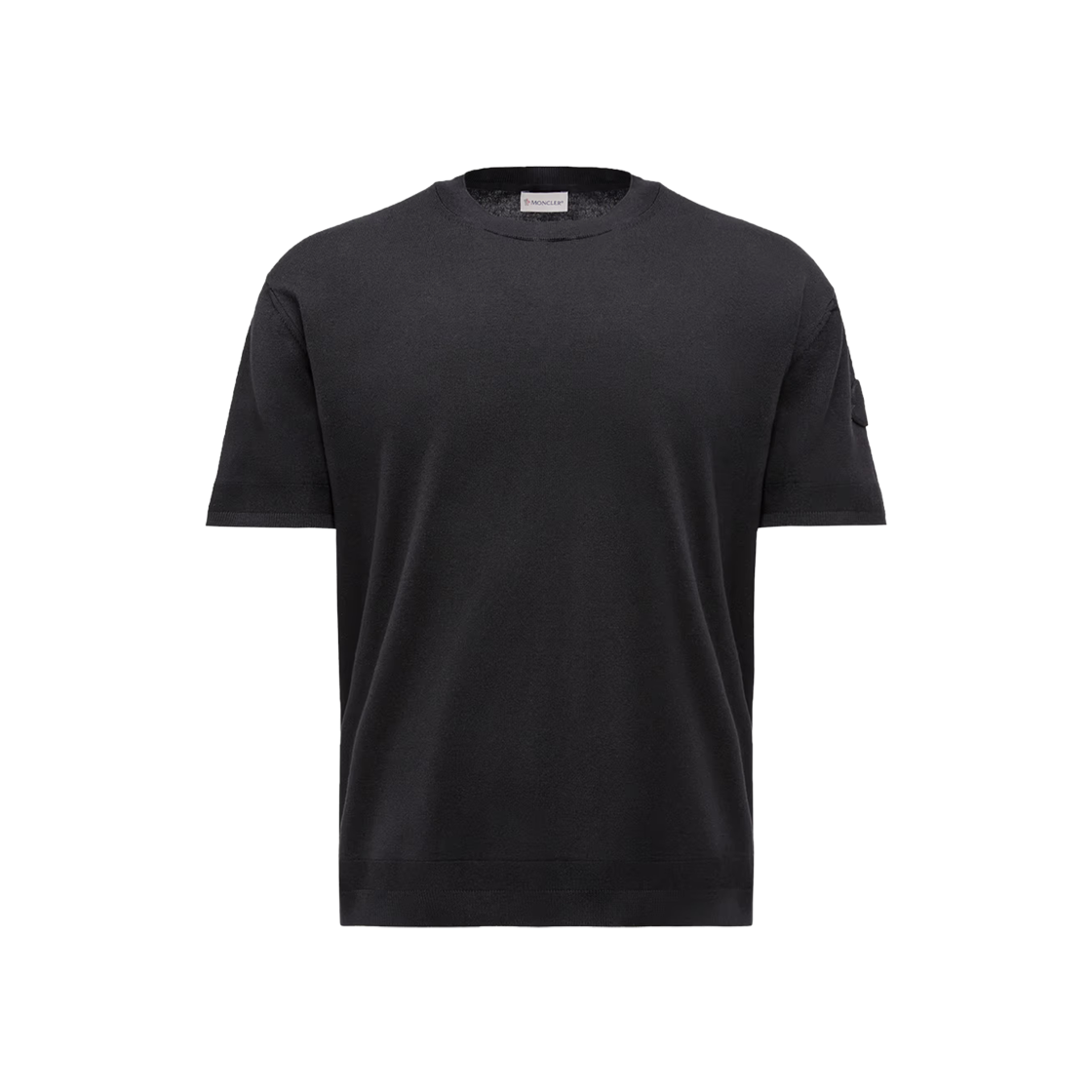 몽클레르 실크 & 코튼 니트 티셔츠 블랙 - 25SS(Moncler Silk & Cotton Knit T-Shirt Black - 25SS) - 1