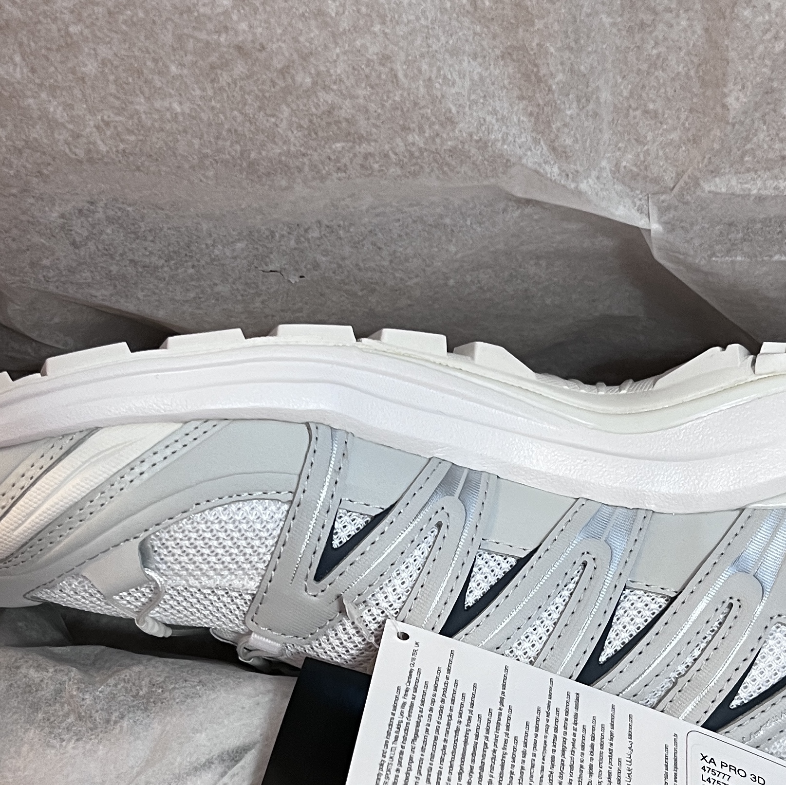 (W) Salomon XA Pro 3D White Grey Violet 착용 스타일