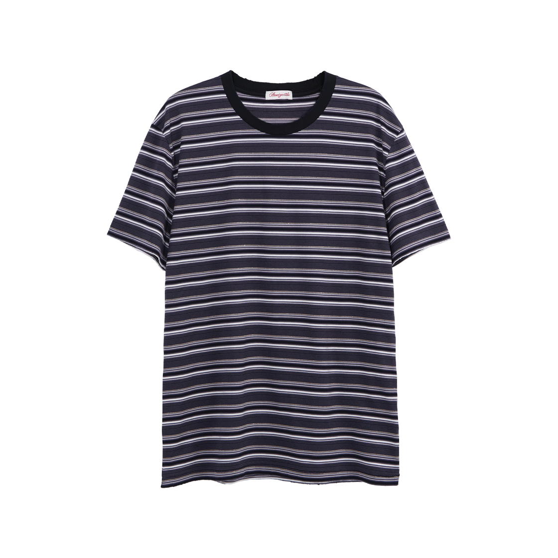 AY-CT16_CH Amaiyuutsu Damaged Gleam Stripe Tee Charcoal