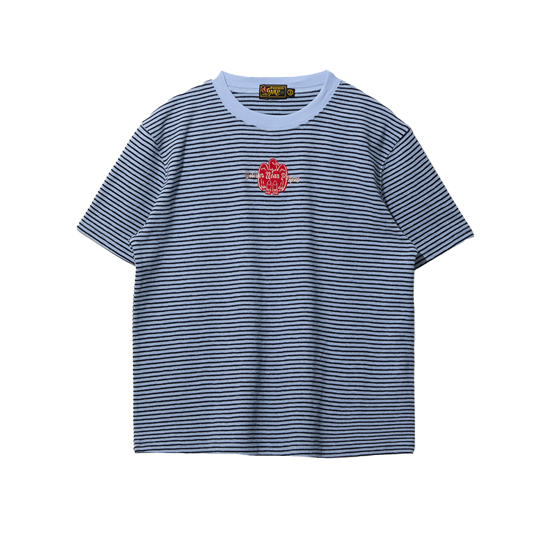 25SMTS042BL Ogarp Stripe Eagle Patch Tee Blue