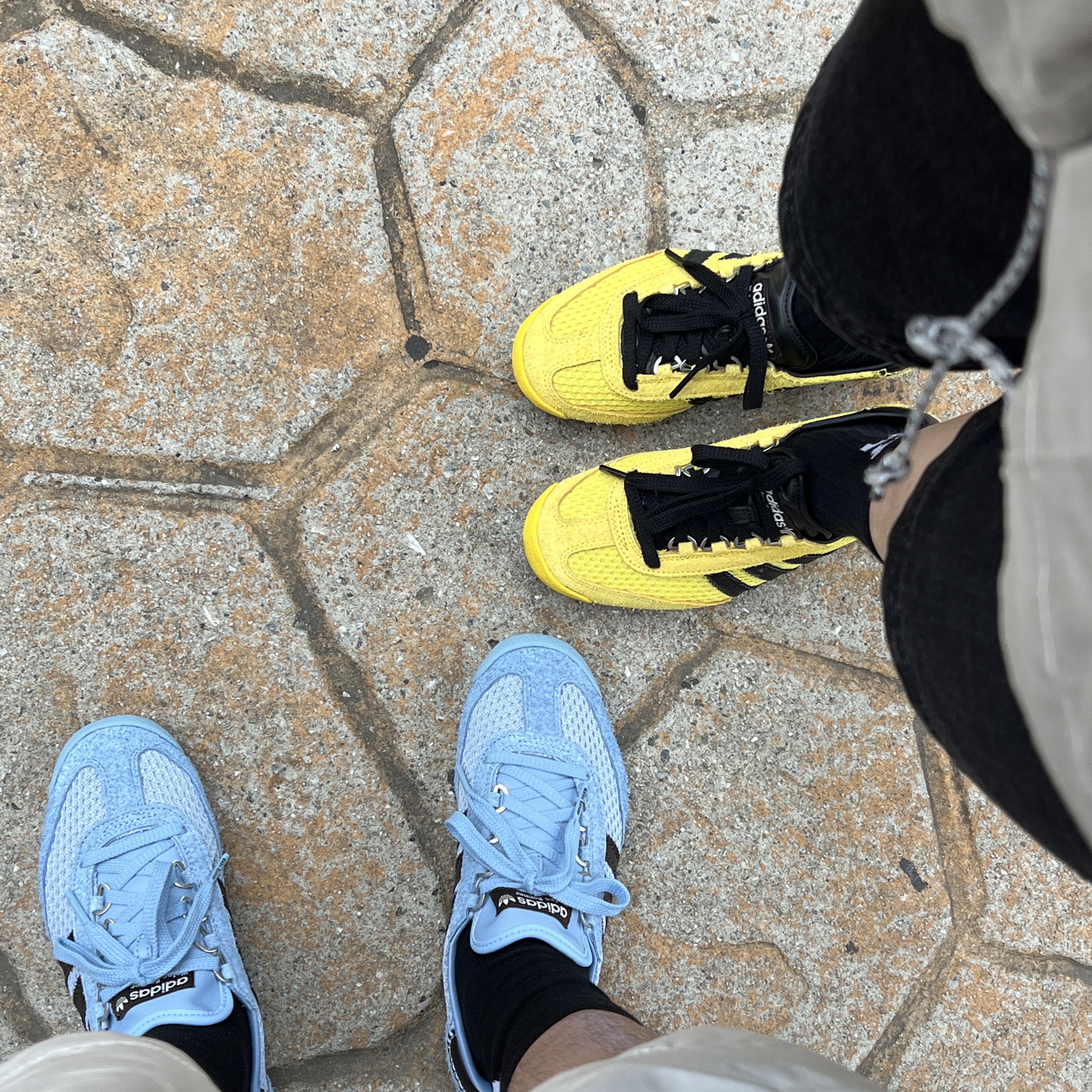 Adidas x Wales Bonner SL 76 Yellow Core Black, Adidas x Wales Bonner SL 76 Ash Blue Core Black 착용 스타일