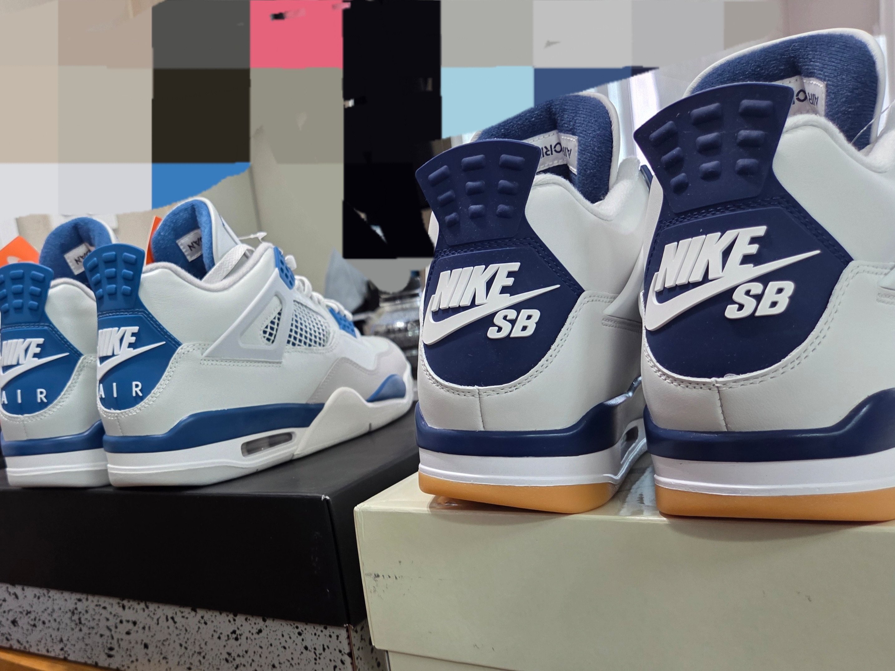 Jordan 4 x Nike SB Retro SP Navy, Jordan 4 Retro Industrial Blue 착용 스타일 - 2