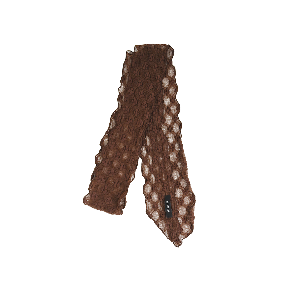 쿠키시 망사 레이스 스카프 브라운(Kookeesee Net Lace Scarf Brown)