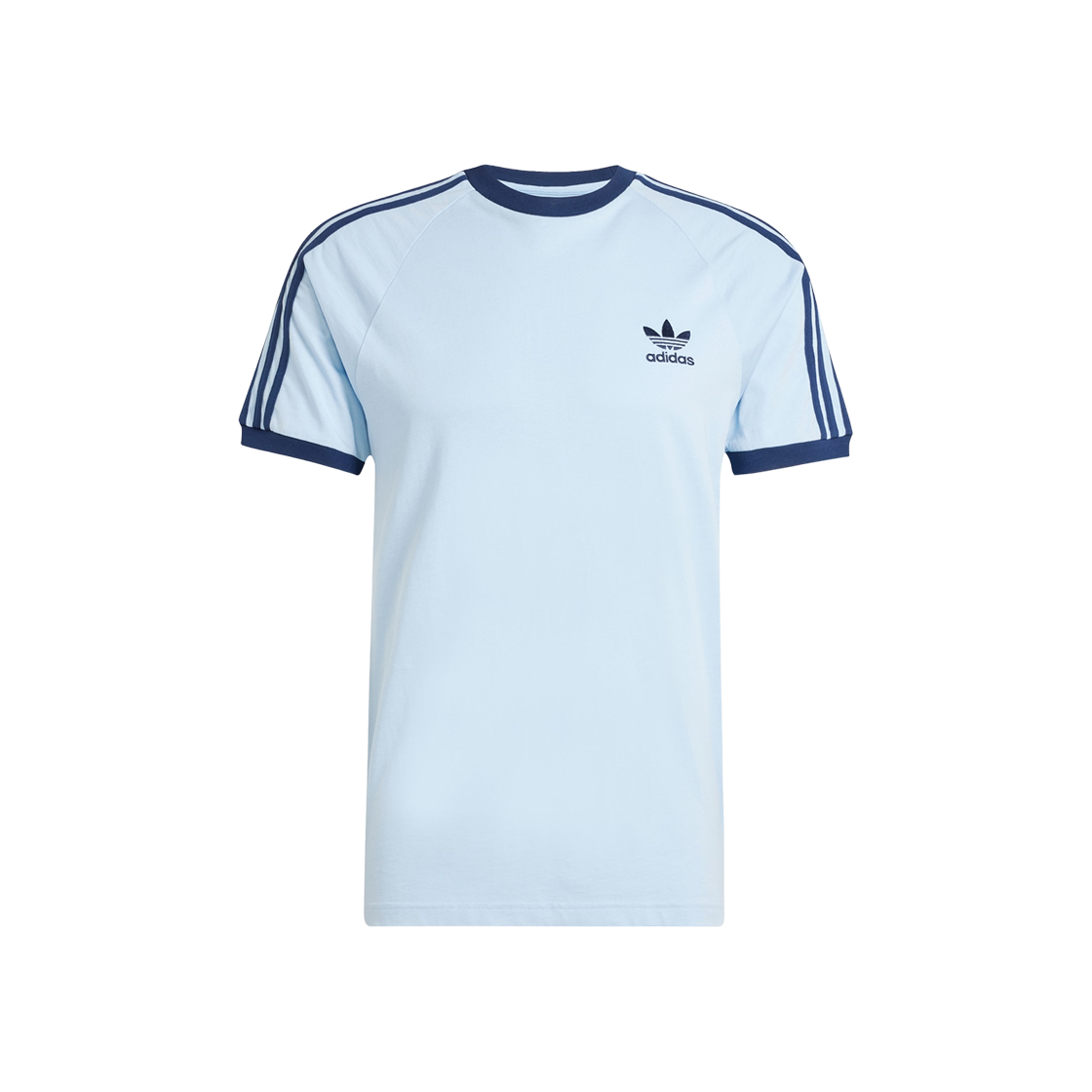 아디다스 아디컬러 클래식 삼선 티셔츠 클리어 스카이 - KR 사이즈(Adidas Adicolor Classic 3-Stripes T-Shirt Clear Sky - KR Sizing)