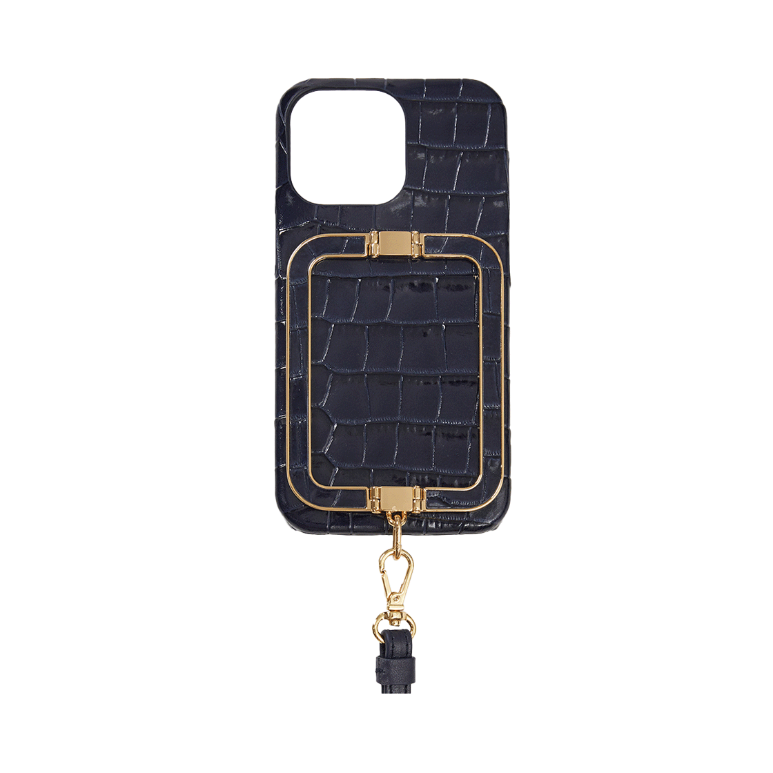 EEZ-1O321-PC03-NV EENK Phone Case with Leather Strap Croco Navy - 대표 이미지 #1