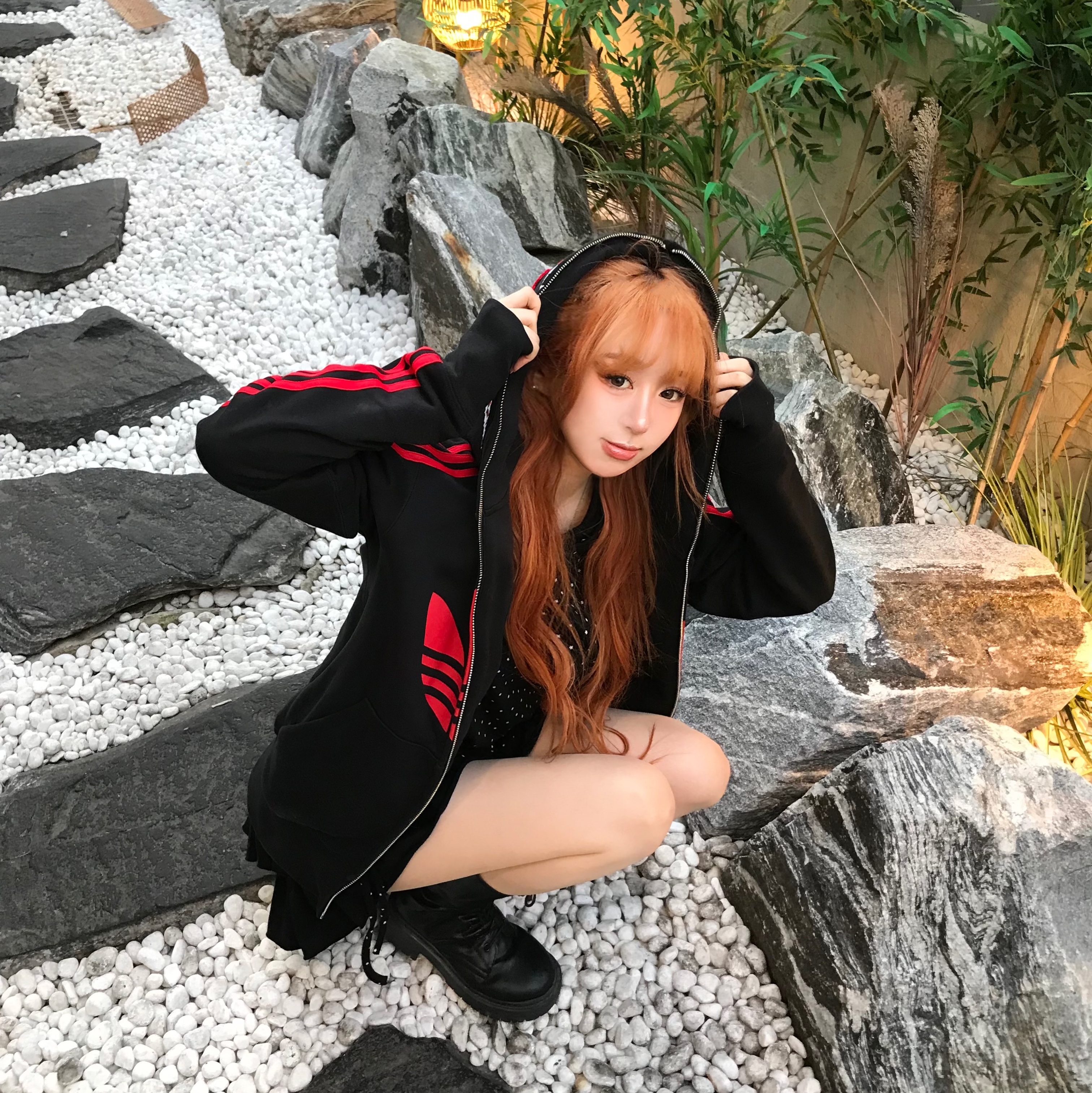 Adidas x BAPE Ultimate Shark Hoodie Black - KR Sizing 착용 스타일 - 1