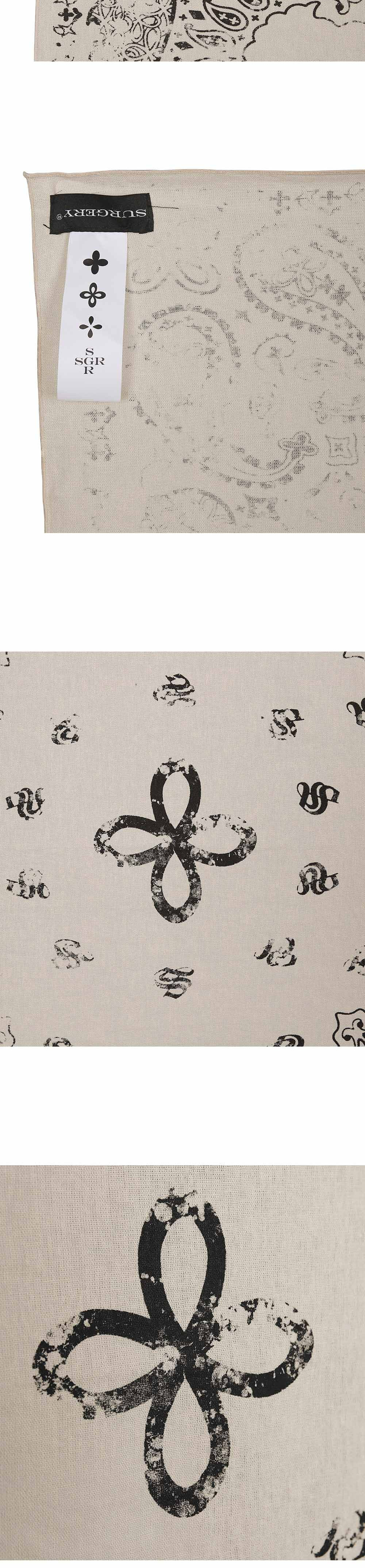 ★SURGERY★ SURGERY FADED PAISLEY CLOVER SCARF surgery faded paisley clover scarf 'ivory'