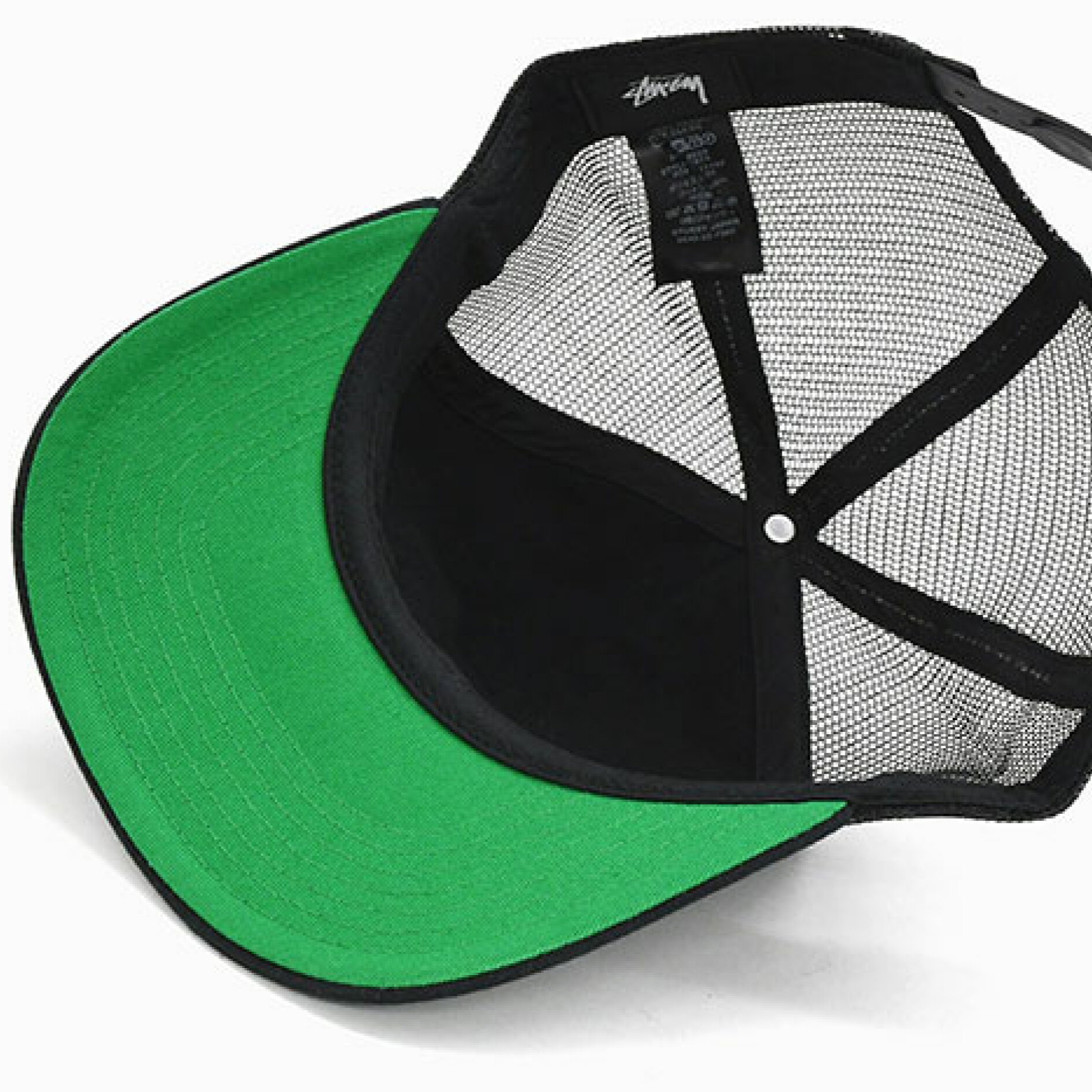 Stussy Mid-Depth Big Stock Mesh Snapback Black 착용 스타일