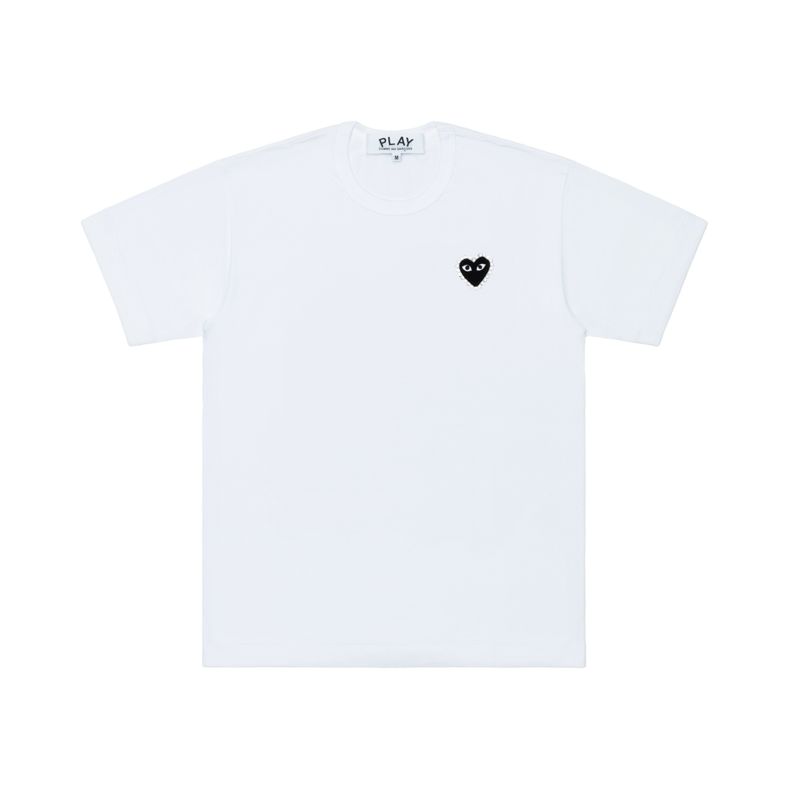 AX-T801-051-1 Play Comme des Garcons Black Heart x Rhinestone T-Shirt White