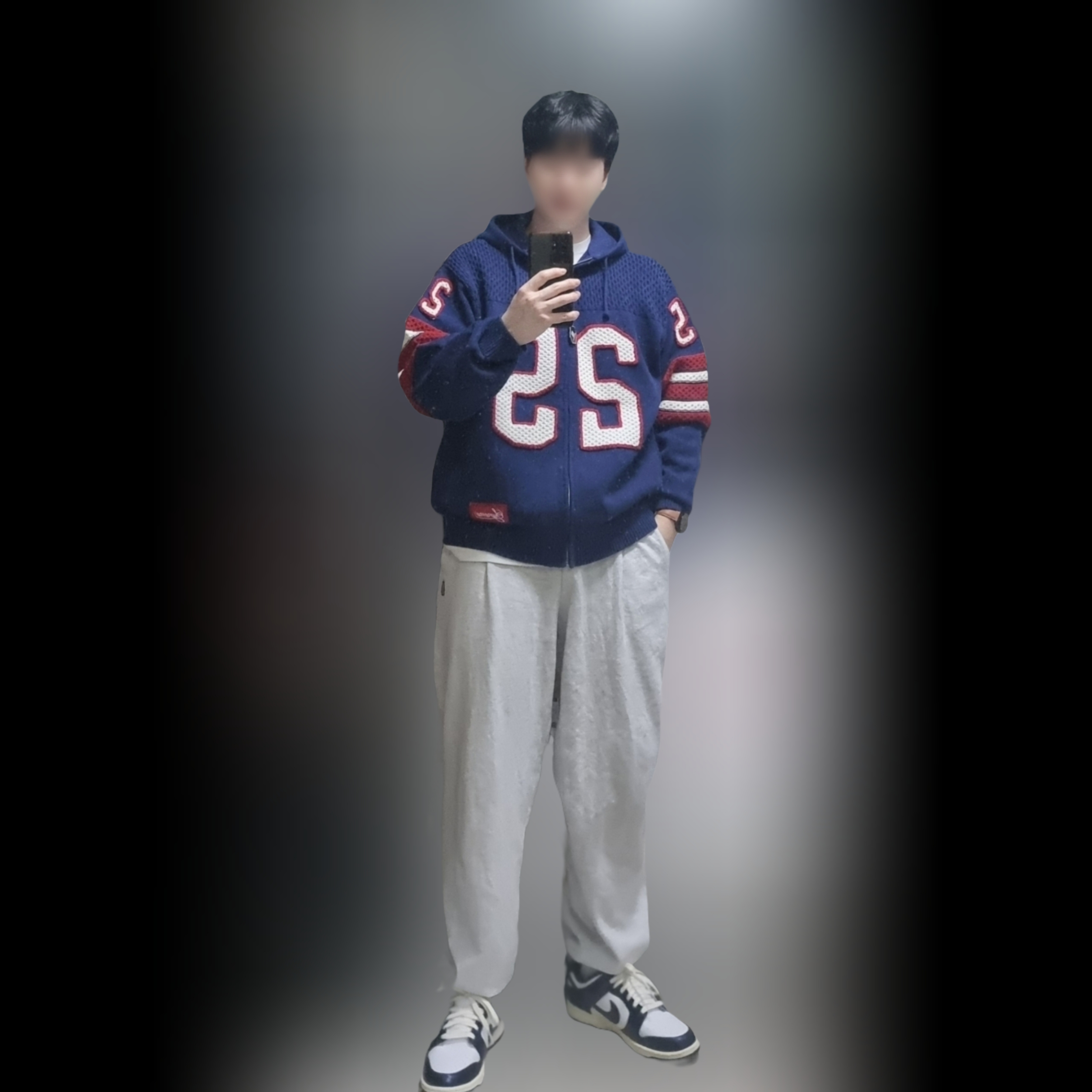 Supreme Sport Zip Up Hooded Sweater Navy - 25SS 착용 스타일