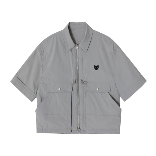 SH3JP804GY Songzio Zzero Multi Pocket Half Jumper Grey