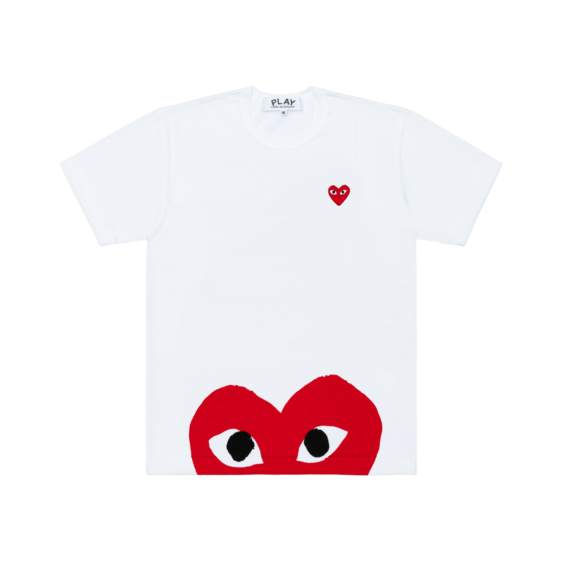 플레이 꼼데가르송 레드 하트 프린트 하트 티셔츠 화이트(Play Comme des Garcons Red Heart Printed Heart T-Shirt White)