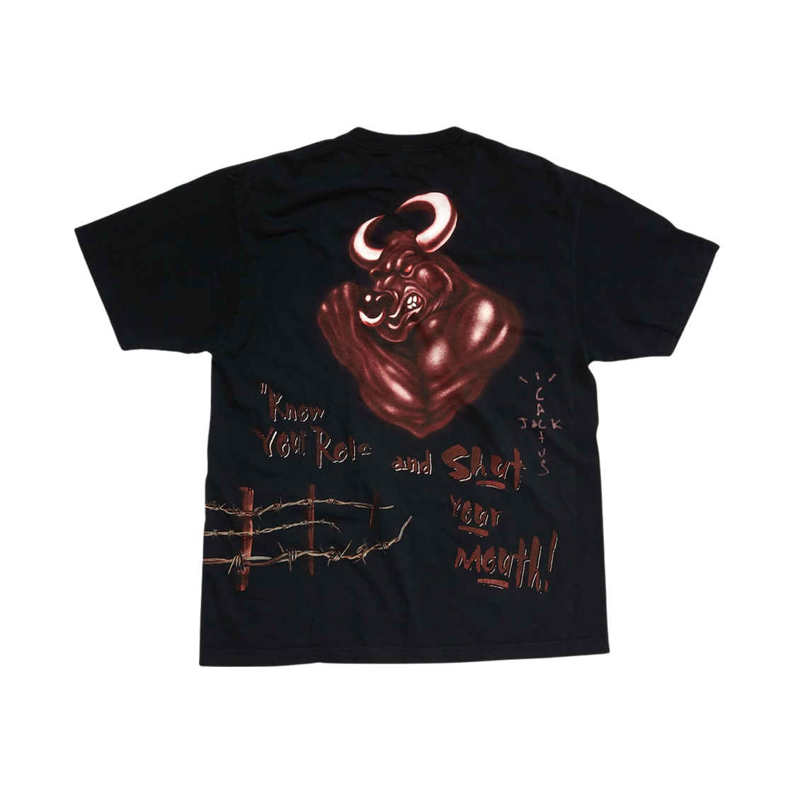 트래비스 스캇 캑터스 잭 x WWE 노 유어 롤 티셔츠 더 락 블랙(Travis Scott Cactus Jack x WWE Know Your Role T-Shirt The Rock Black) - 2