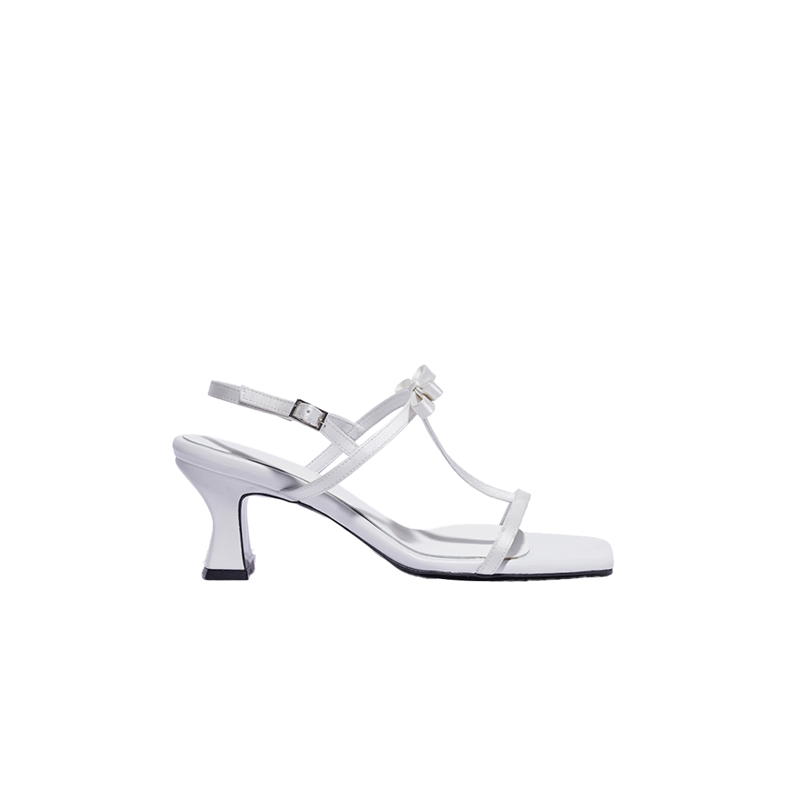 25SS SHOES0424_1 YUJI Satin Ribbon Strap Sandal(6cm) White