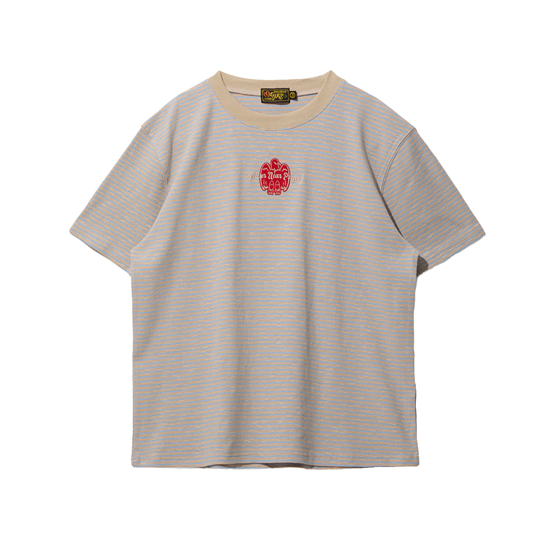 25SMTS042BG Ogarp Stripe Eagle Patch Tee Beige