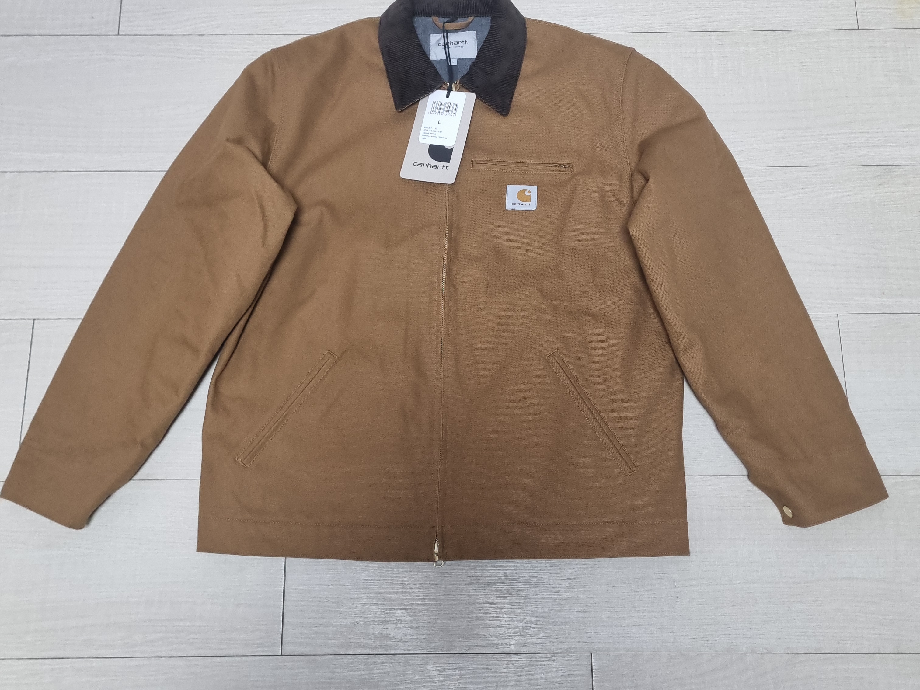 Carhartt WIP Lined Dearborn Canvas Detroit Jacket Hamilton Brown Rigid - Winter 착용 스타일