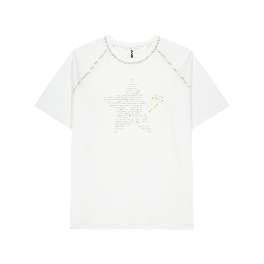 [KREAM 단독] 오호스 더블 슬리브 레글런 티셔츠 화이트([KREAM 단독] OJOS Double Sleeves Raglan T-shirt White)