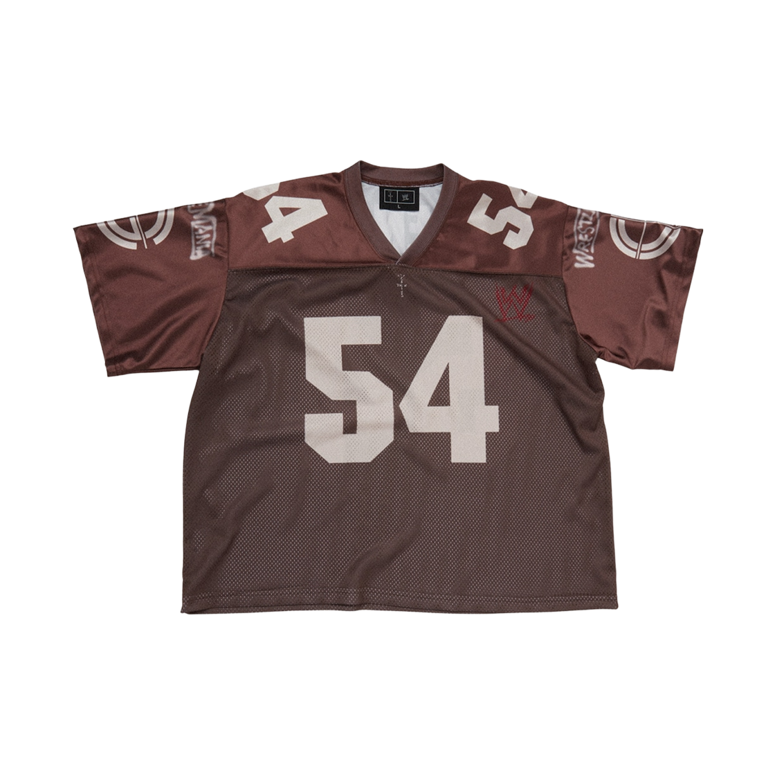 트래비스 스캇 캑터스 잭 x WWE 라스트 타임 저지 존 시나 티셔츠 브라운(Travis Scott Cactus Jack x WWE Last Time Jersey John Cena T-Shirt Brown)