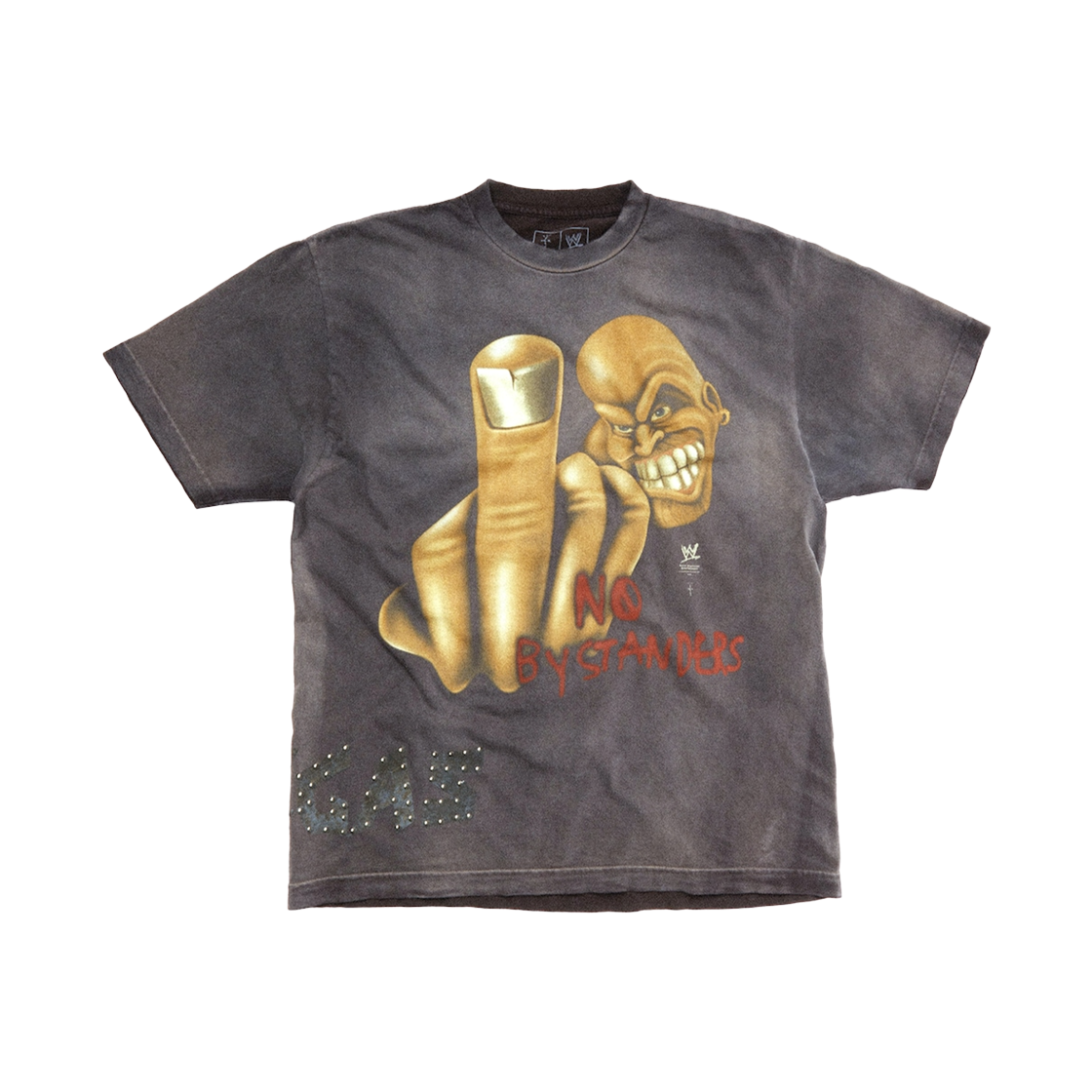 - Travis Scott Cactus Jack x WWE No Bystanders T-Shirt Stone Cold Steve Austin Dusty Grey