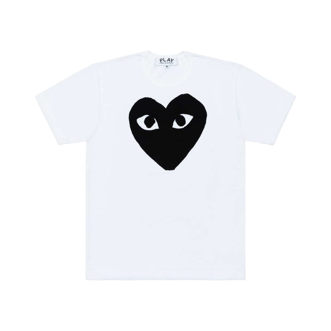 플레이 꼼데가르송 프린트 블랙 하트 티셔츠 화이트(Play Comme des Garcons Printed Black Heart T-Shirt White) - 1