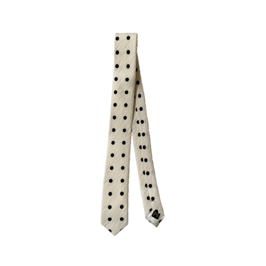 KS5BATI001IV Kookeesee Dot Pattern Slim Tie Ivory