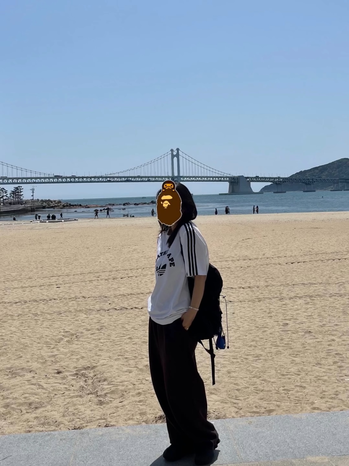 Adidas x BAPE T-Shirt White - KR Sizing 착용 스타일