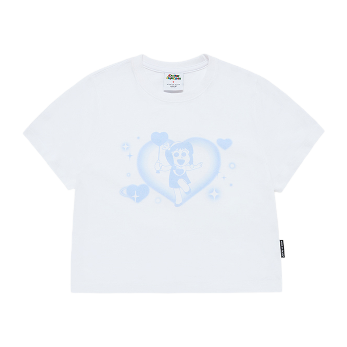 25SS-TP-SS-CO-SHC-WHT ACME DE LA VIE Heart Moe-P Crop Short Sleeve T-Shirt White