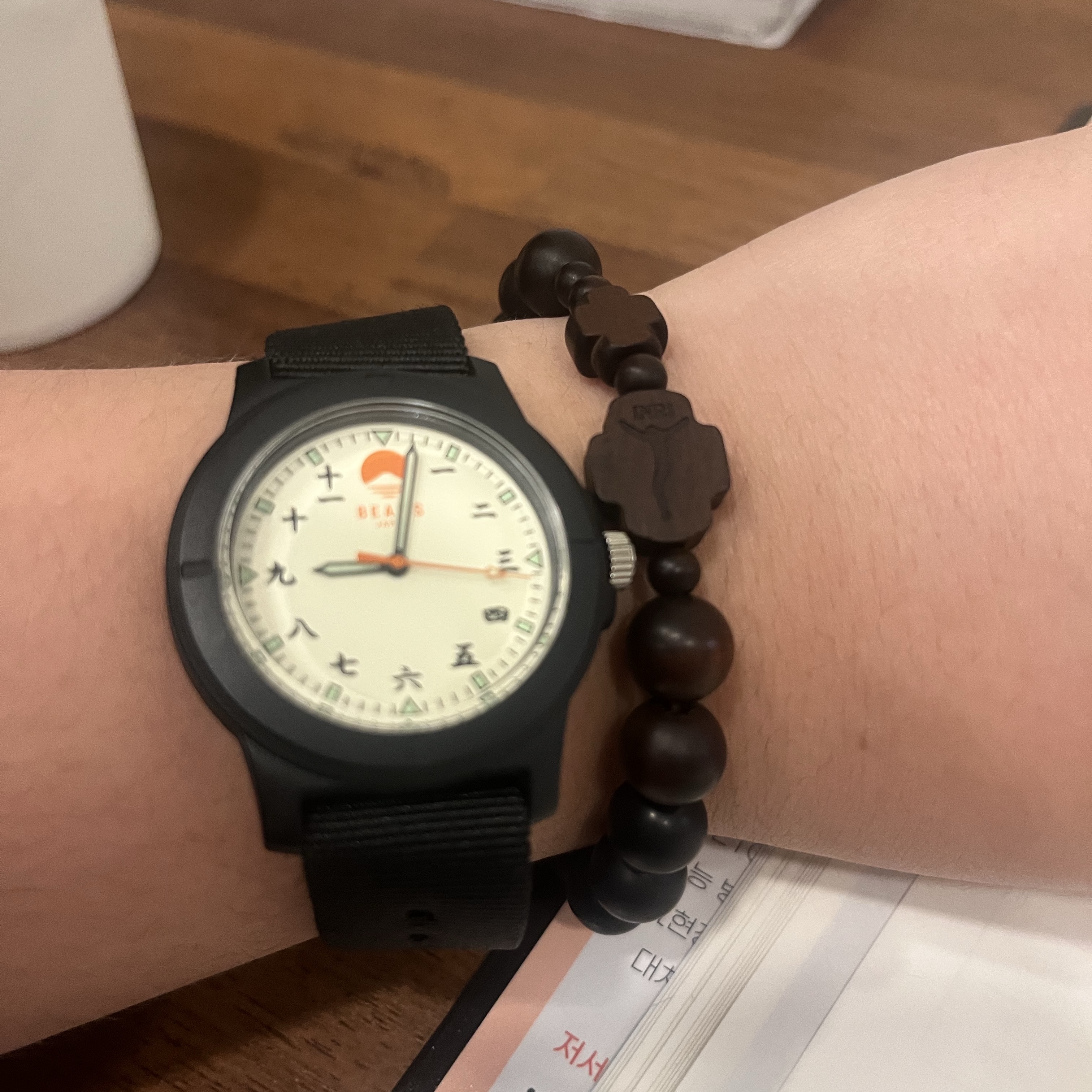 Beams Original Chinese Numerals Watch Black 착용 스타일