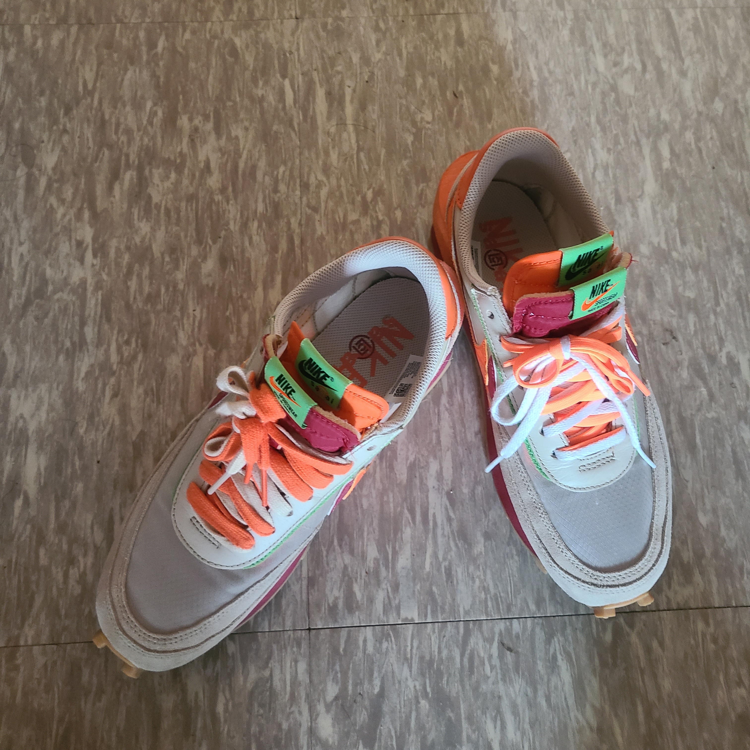 Nike x Sacai x Clot LDWaffle Orange Blaze 착용 스타일