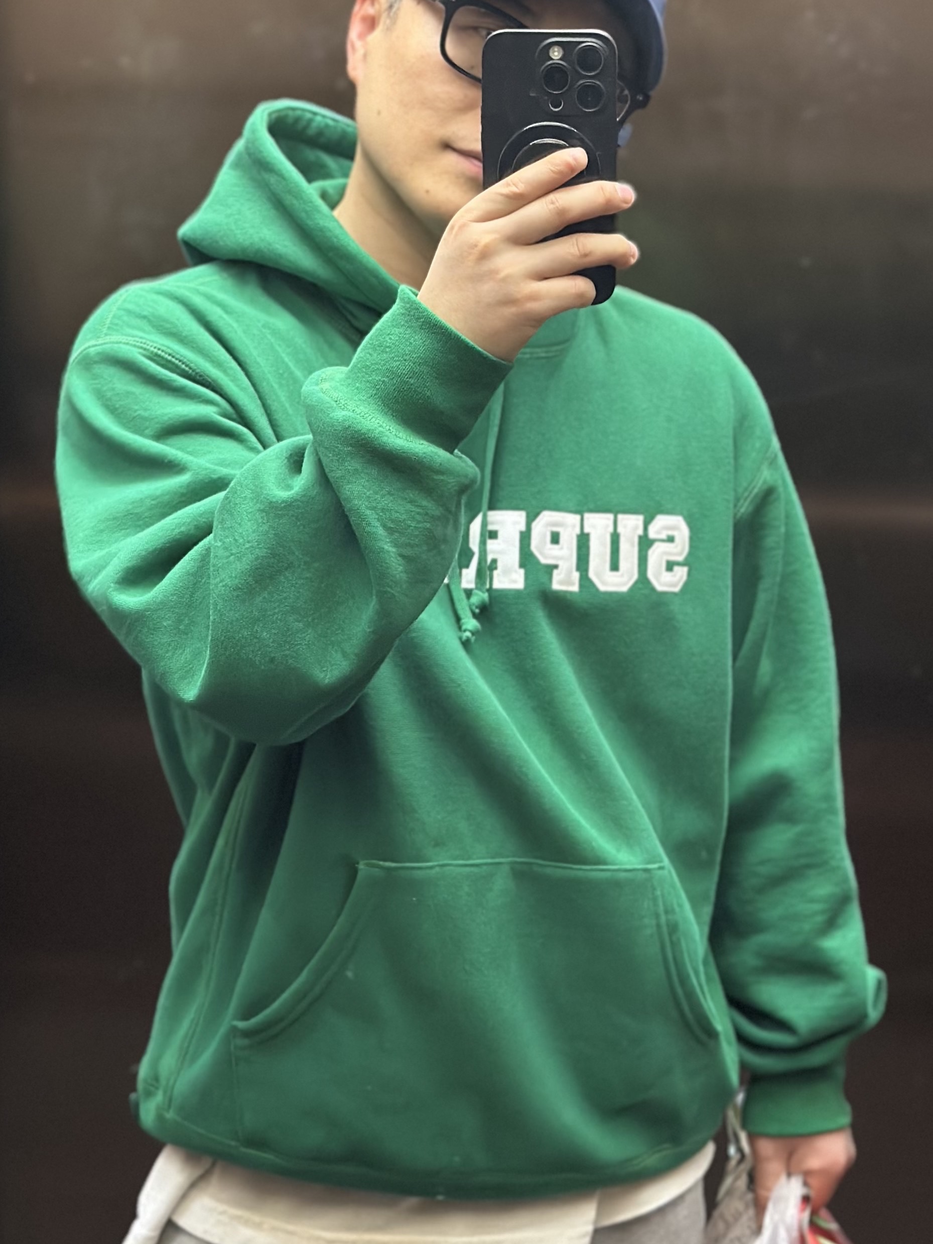 Supreme Collegiate Hooded Sweatshirt Dark Green - 24SS 착용 스타일