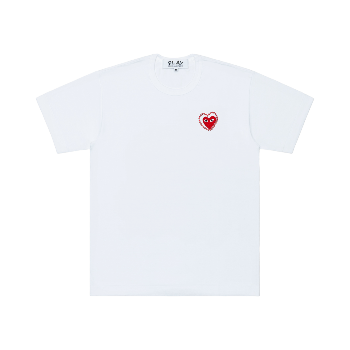 AX-T802-051-2 Play Comme des Garcons Red Heart x Metalstone T-Shirt White