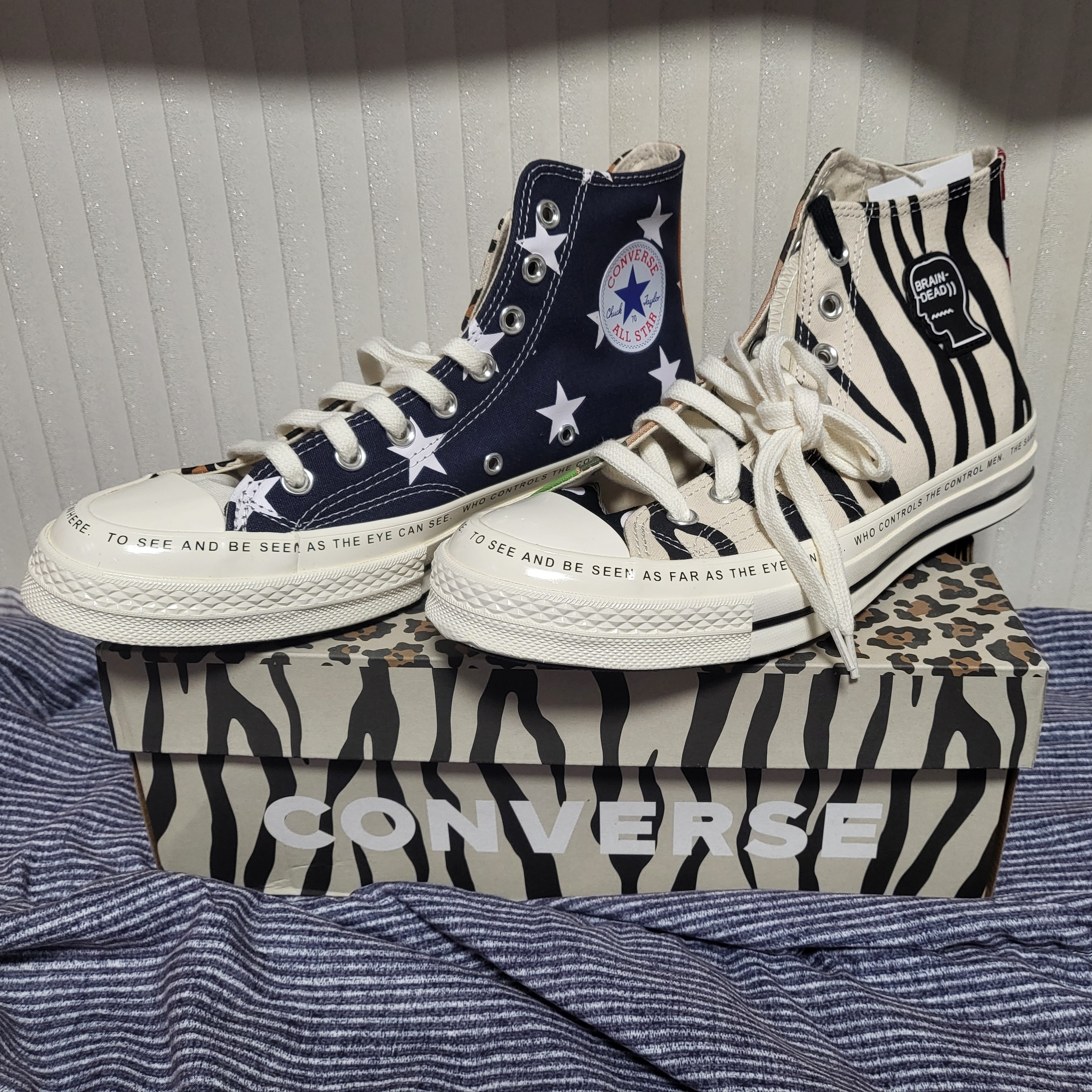 Converse x Brain Dead Chuck 70 Hi Egret White 착용 스타일 - 1