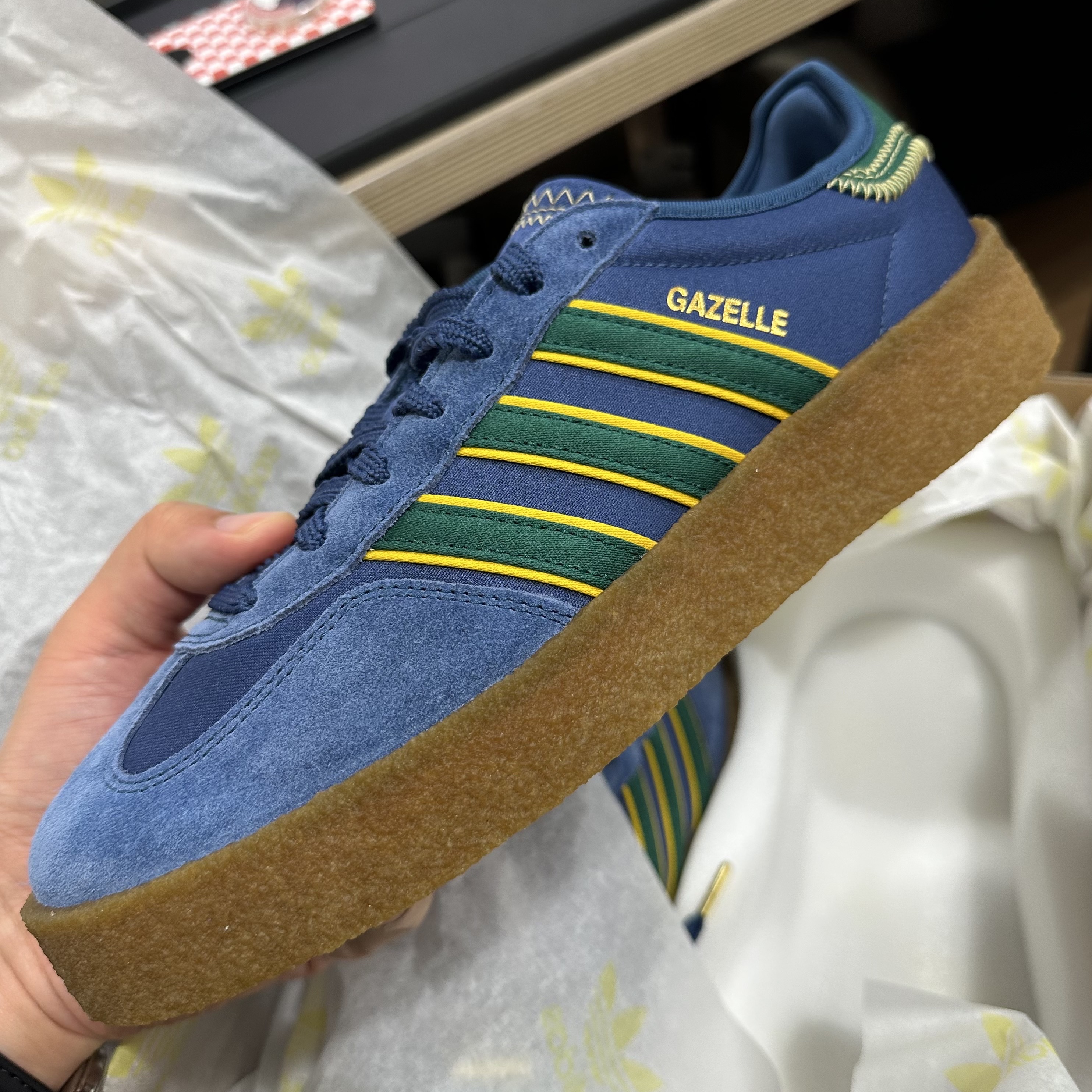 Adidas x Clot Gazelle Night Marine Collegiate Green 착용 스타일 - 2