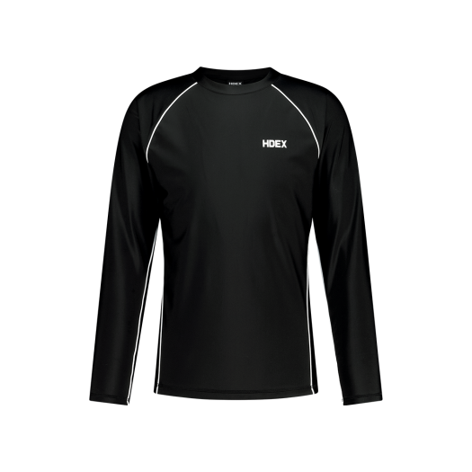 H257MSRSW100BK HDEX Aqua Piping Long Sleeve Rash Guard Black
