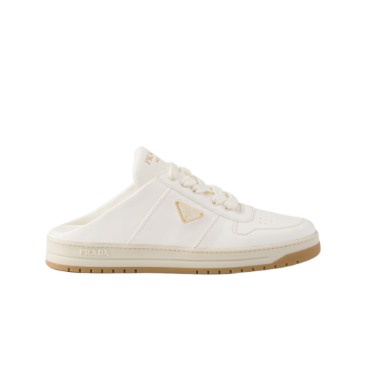 (W) Prada Nappa Leather Sneaker Mules Ivory