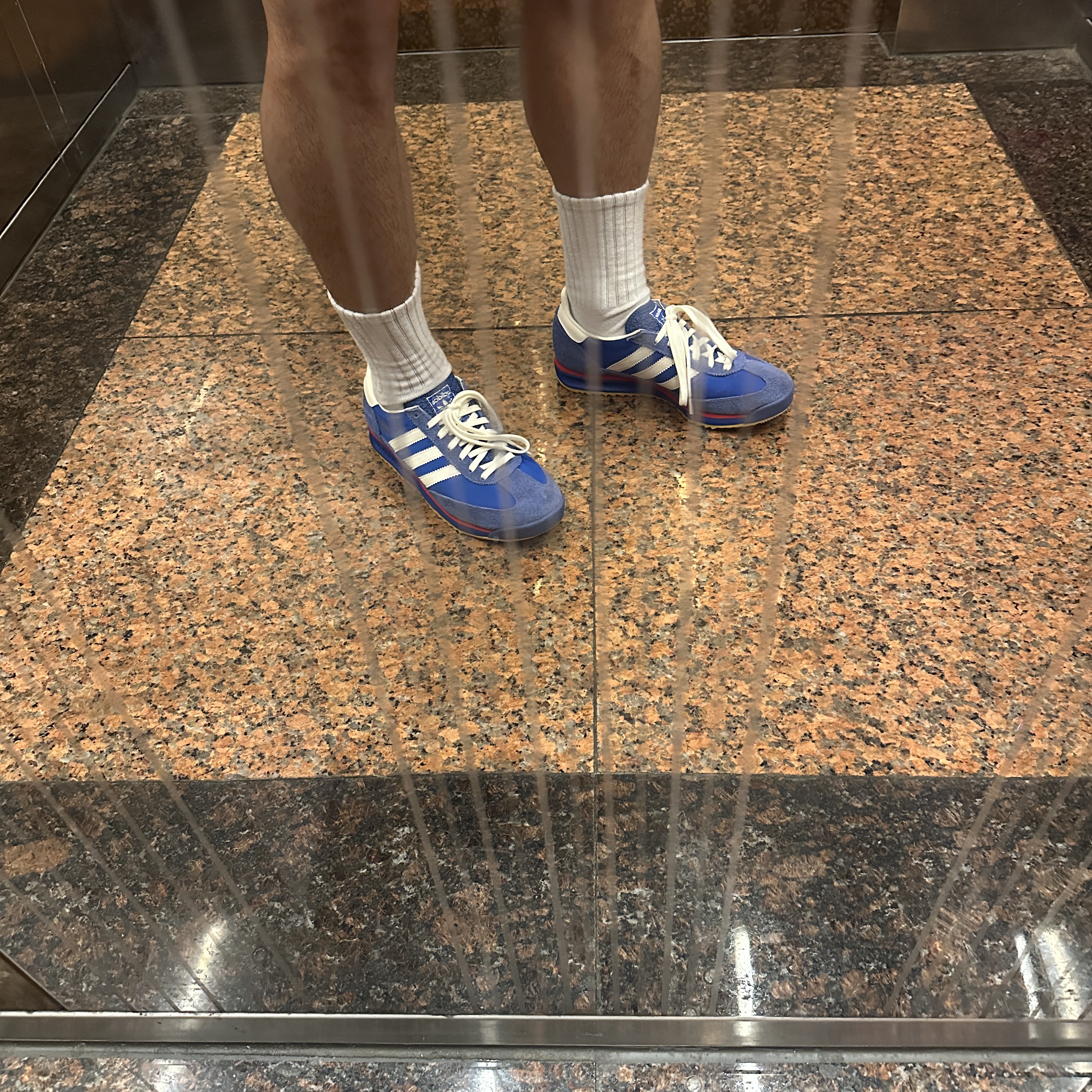 Adidas SL 72 RS Blue Core White 착용 스타일