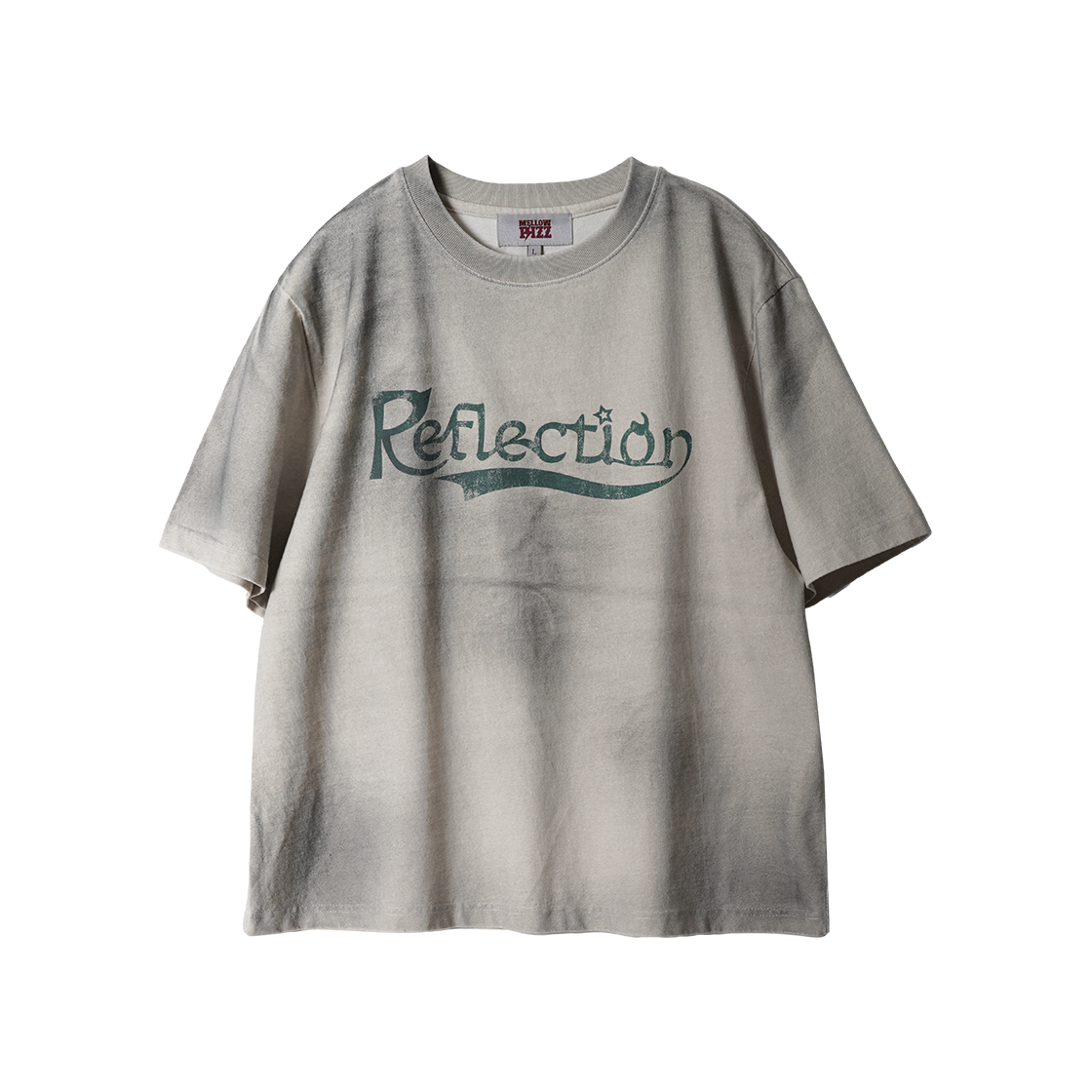 멜로우 리플렉션 워시드 크롭 티셔츠 베이지(MELLOW Reflection Washed Crop T-Shirt Beige)