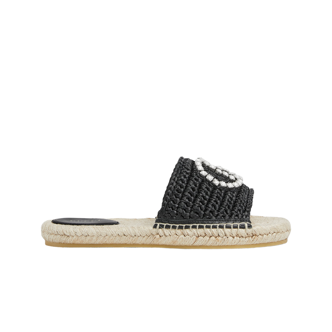 780589-FAC68-1000 (W) Gucci Interlocking G Espadrille Black Raffia